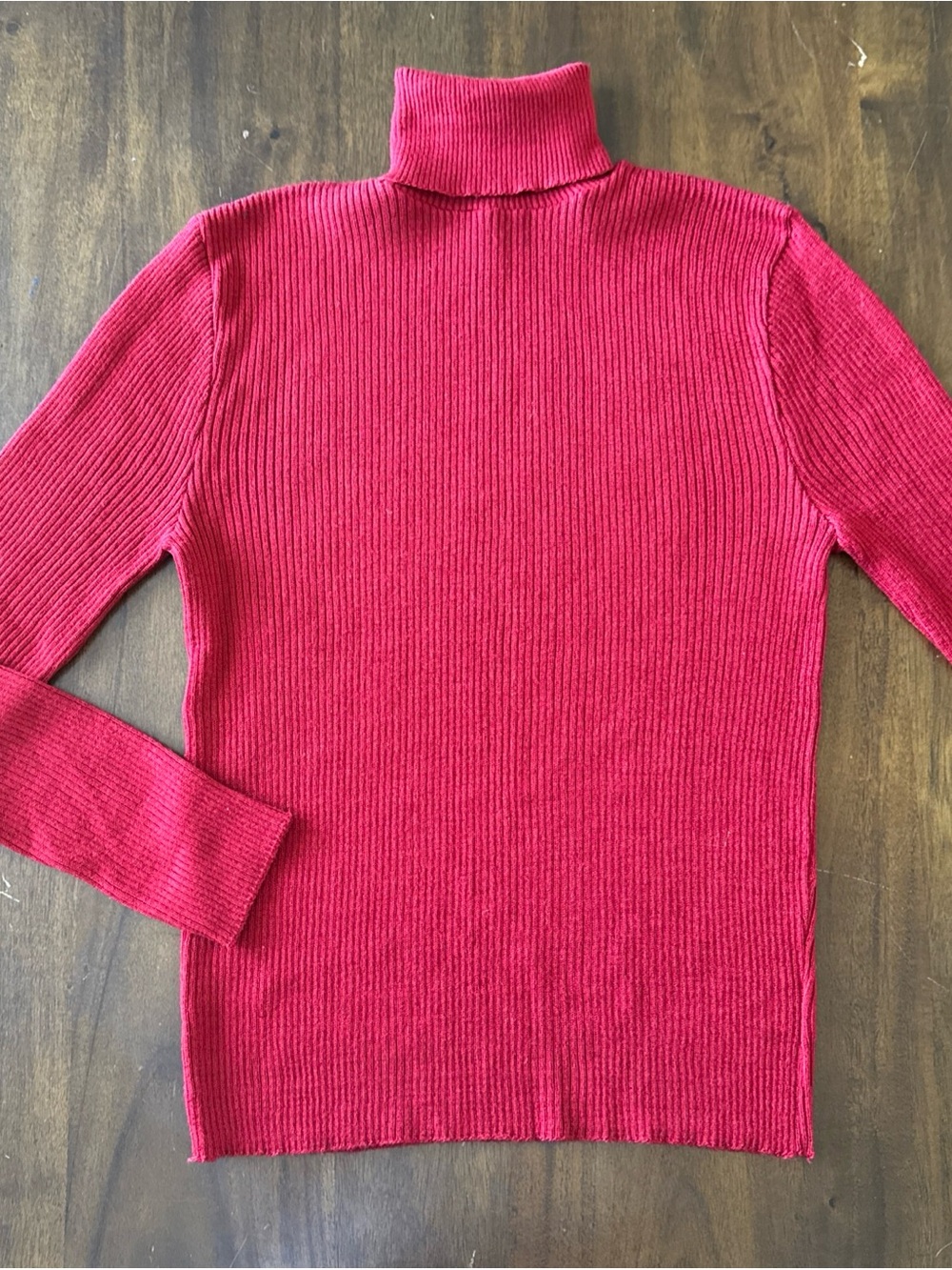 The Damon Turtle Womens L Vintage Long Sleeve Ribbed Turtleneck Shirt Red